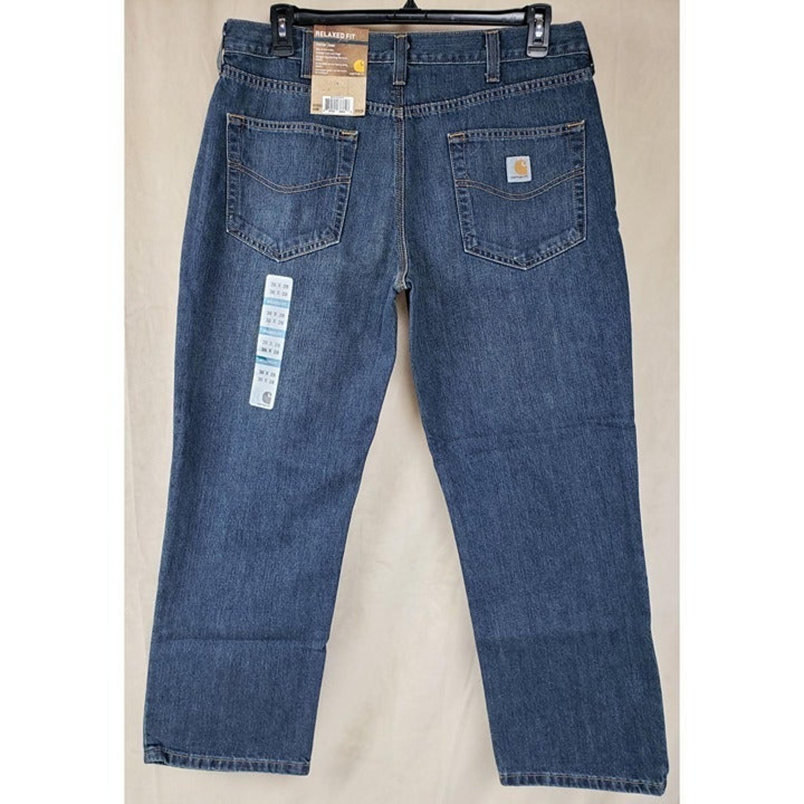 Carhartt Men's 36x28 Holter Jean Relaxed Fit Bed Rock Denim 101483 968