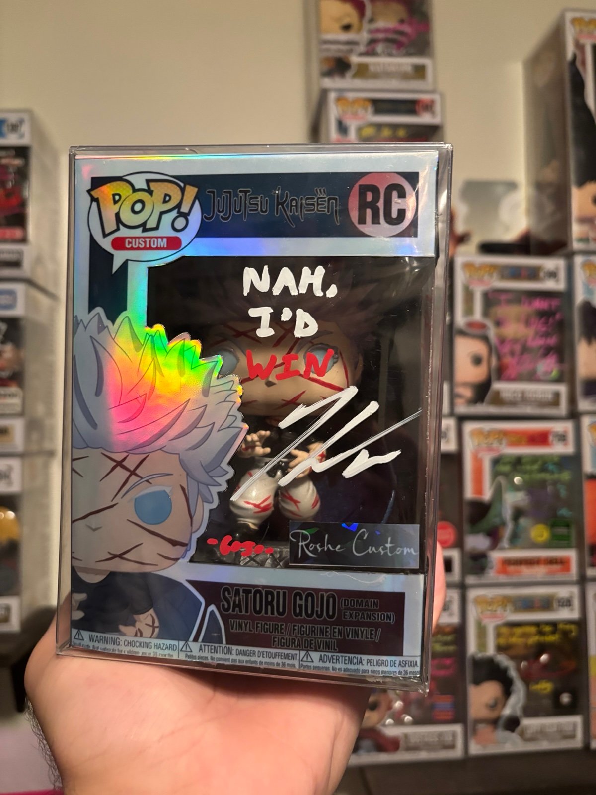 Satoru Gojo Custom Funko Pop Double signed/quotes