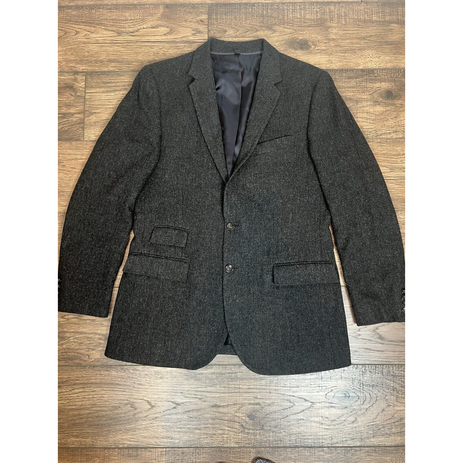 J Crew 42L Ludlow Tweed Wool Charcoal Gray Sport Coat Blazer