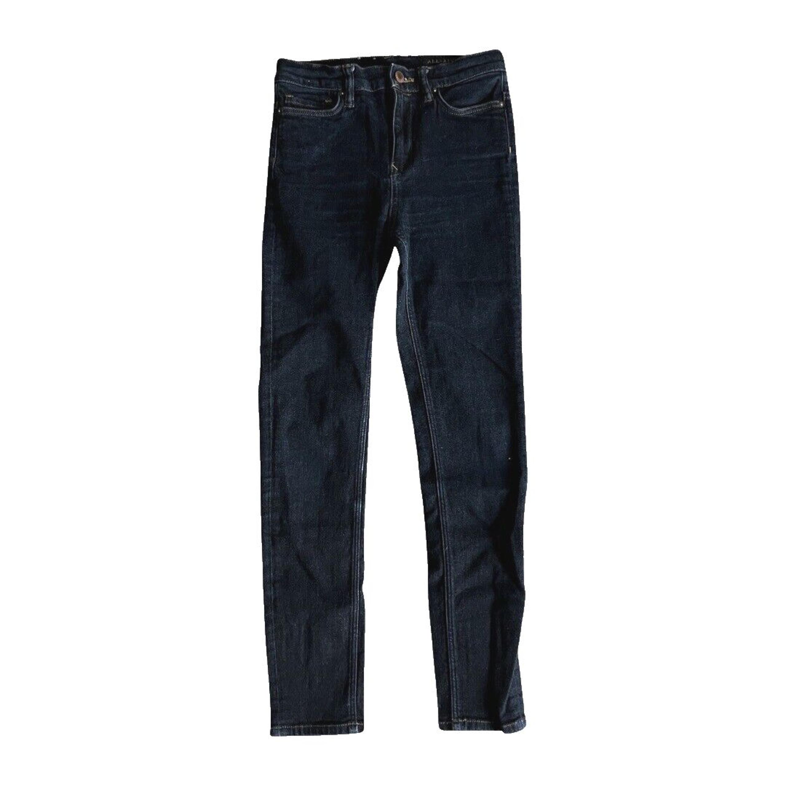 Allsaints Jeans Womens 2 25" Nim High Waisted Crop Skinny Blue Dark Wash Casual