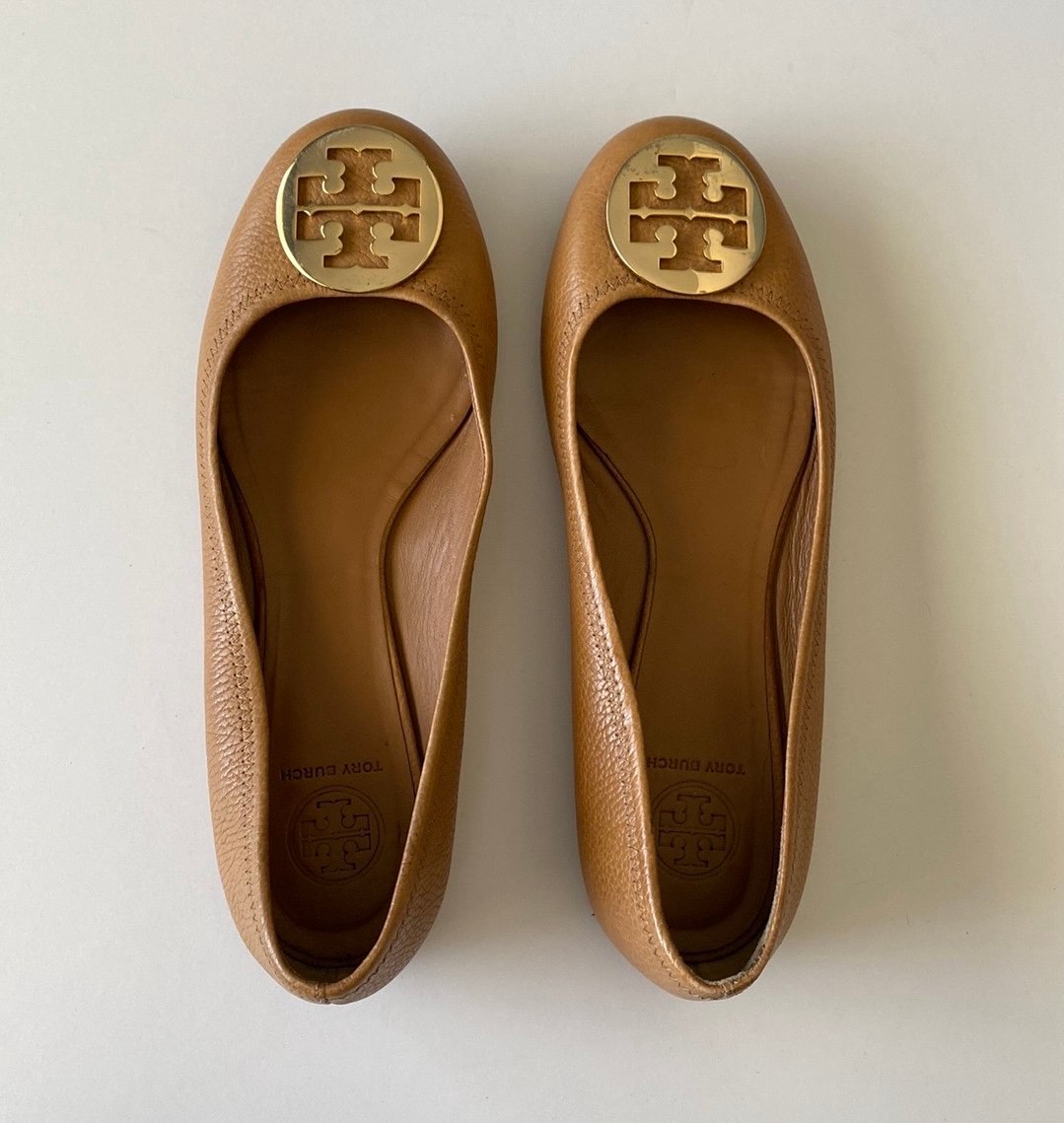 Tory Burch Reva flats brown camel women’s 10.5 VGUC