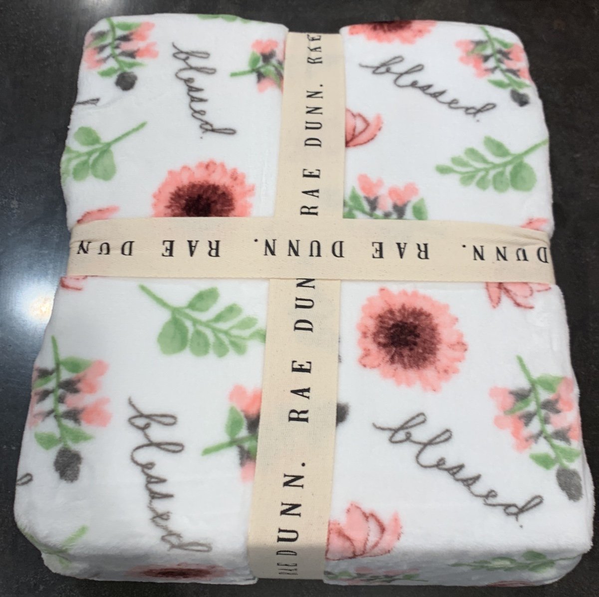 Rae Dunn Queen Floral Blessed Plush Blanket