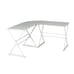 L Shaped Tempered Glass Desk