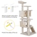 55 Cat Tree Furniture Kitten House Play Tower Scratcher Beige Condo Post Bed