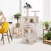 55 Cat Tree Furniture Kitten House Play Tower Scratcher Beige Condo Post Bed