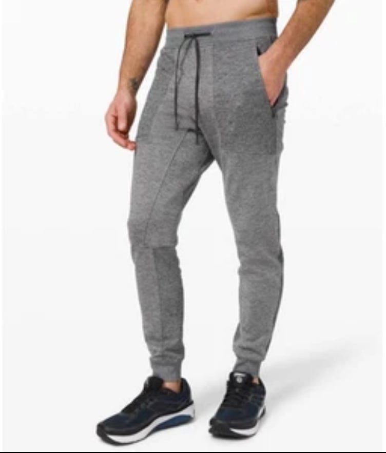 Lululemon Textured Tech Heather Graphite Joggers Pants Vapor Gray Men Sz S