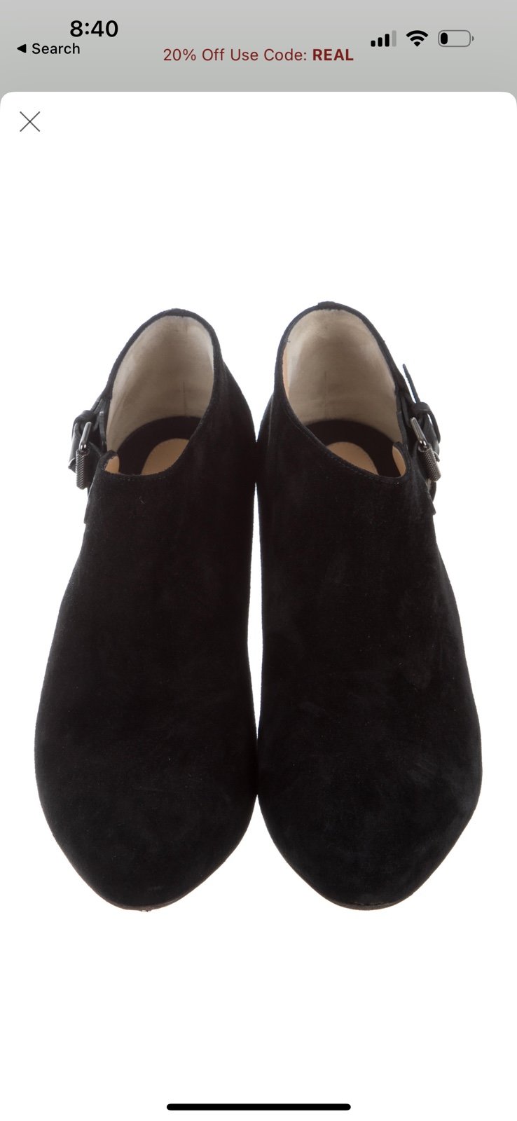 Christian louboutin black suede booties