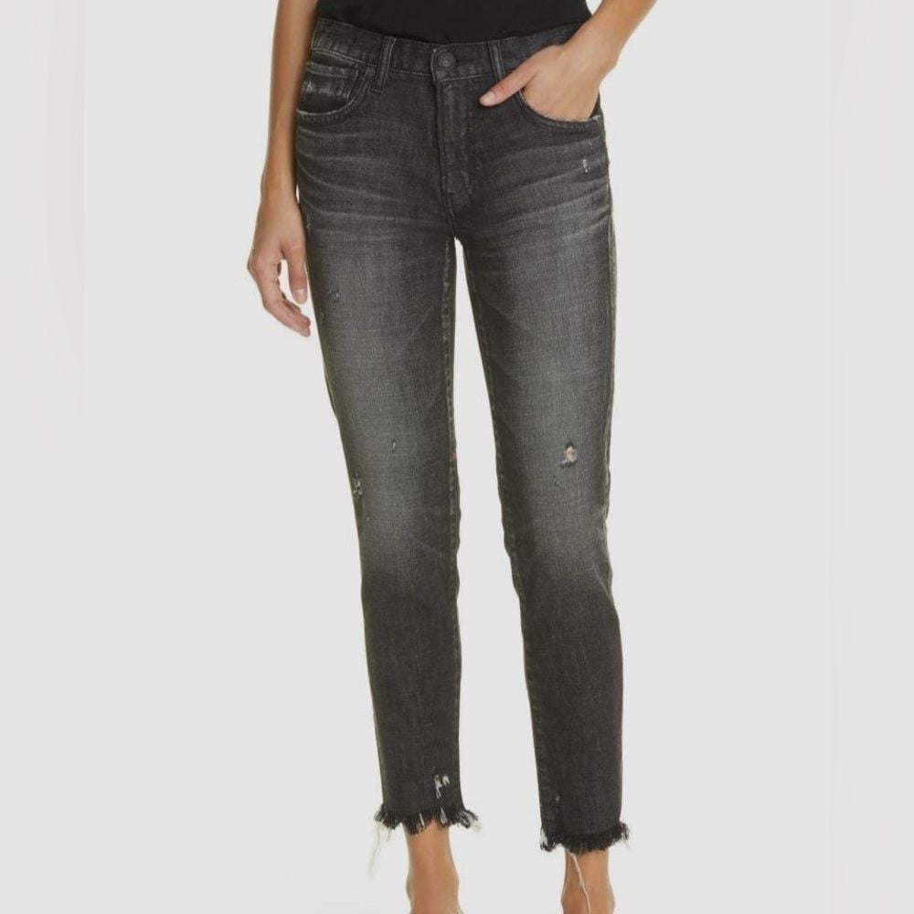 Moussy Vintage Diana Skinny Distressed Jeans In Black Size 25