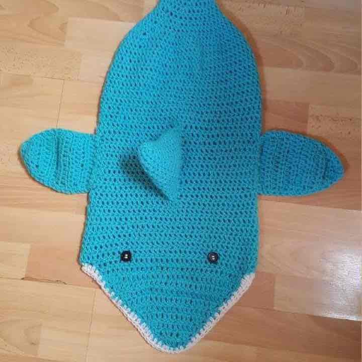 Hand made dolphin tail blanket size 2-4T