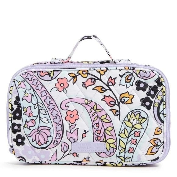 Vera Bradley Large Blush and Brush Makeup Case Maddelina Paisley Travel Cotton