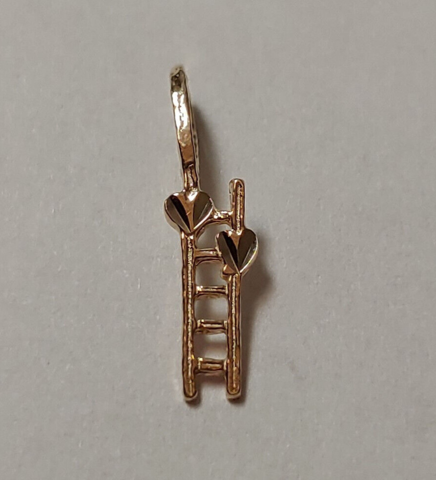 New 14k Yellow Gold Ladder Charm Pendant