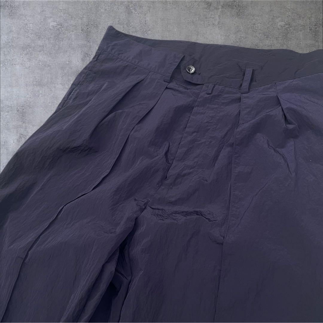 Santaku 2-Tuck Semi-Flare Pants Washed Nylon L