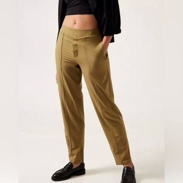 ATHLETA Brooklyn Heights Vienna Slim Pant Size 6, Olive Gold, NWT