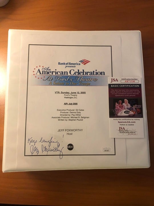 *SUPER RARE* Jeff Foxworthy Personal Script Autographed with JSA COA
