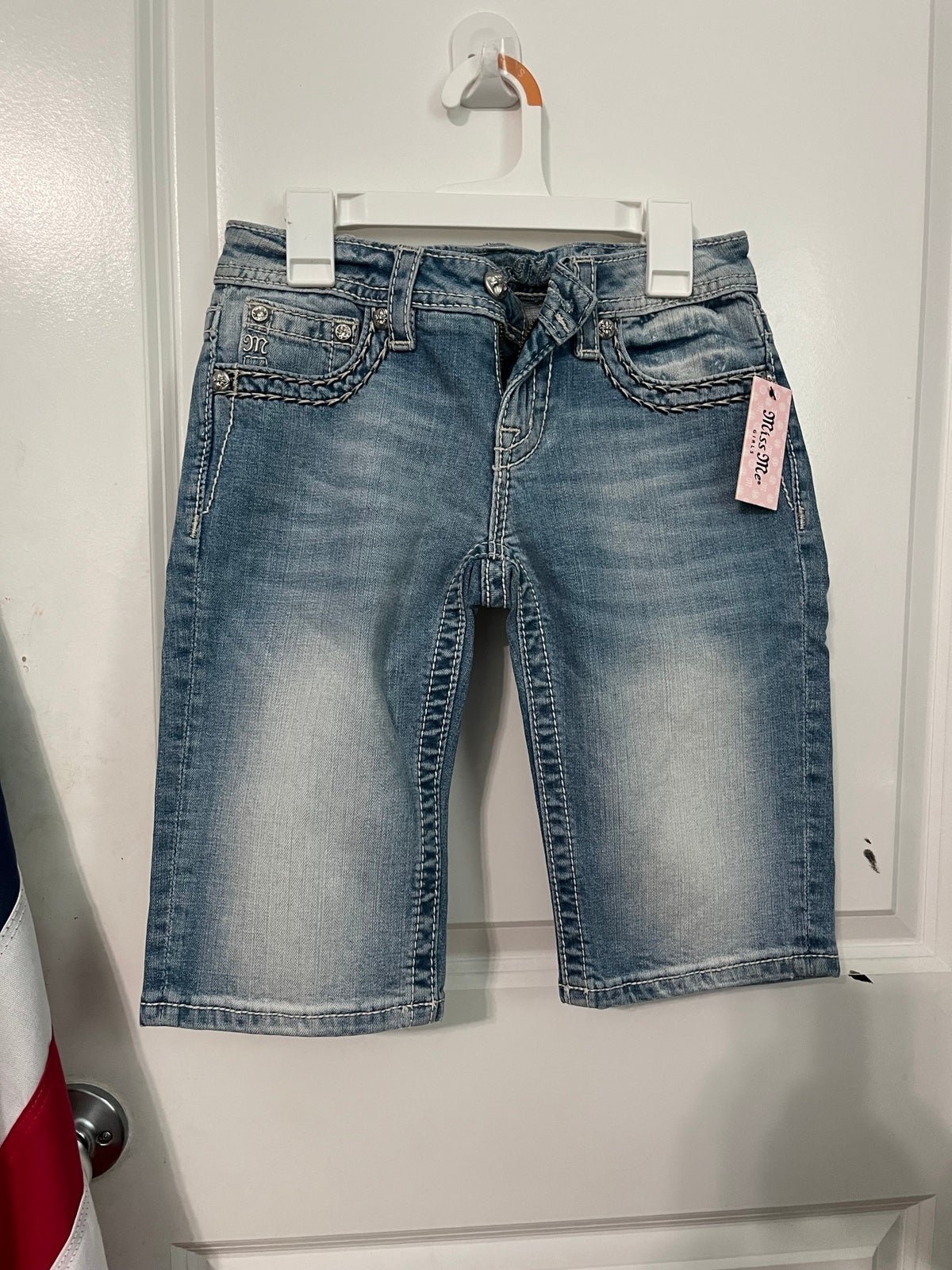 Stylish Bundle: Girls 4 Miss Me Jean Shorts(jorts) - Gems & Embroidery