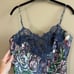 Vintage Gold Label Victoria’s Secret Blue Lace Floral Satin Slip Small
