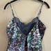 Vintage Gold Label Victoria’s Secret Blue Lace Floral Satin Slip Small