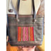 Vintage Bohemian Leather Kilim Rug Woven Tote Bag