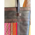 Vintage Bohemian Leather Kilim Rug Woven Tote Bag