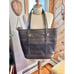 Vintage Bohemian Leather Kilim Rug Woven Tote Bag