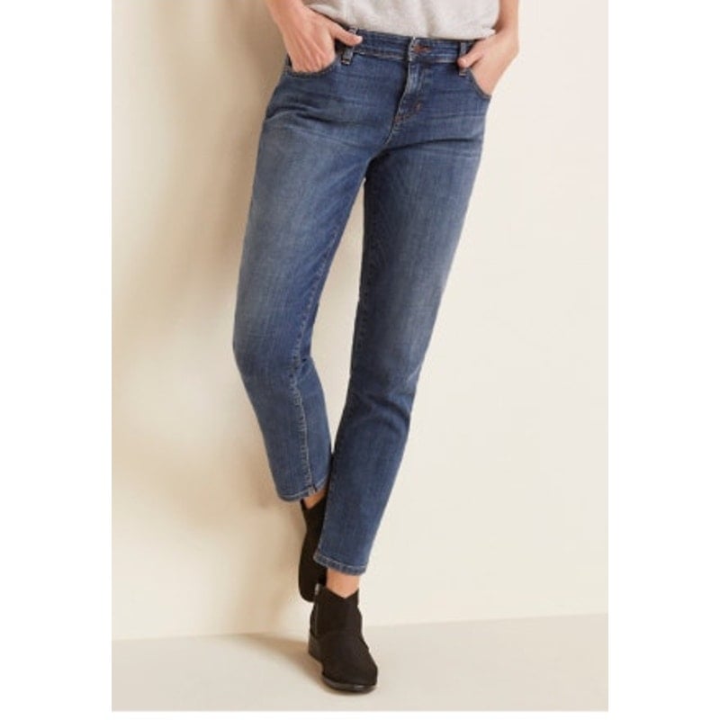 Eileen Fisher Organic-Cotton Stretch Boyfriend Jeans Size 6 S18BD