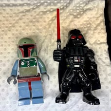 Mega Mighties Darth Vader 10in Action Figure w/Legos 2011 Boba Fett Alarm Clock