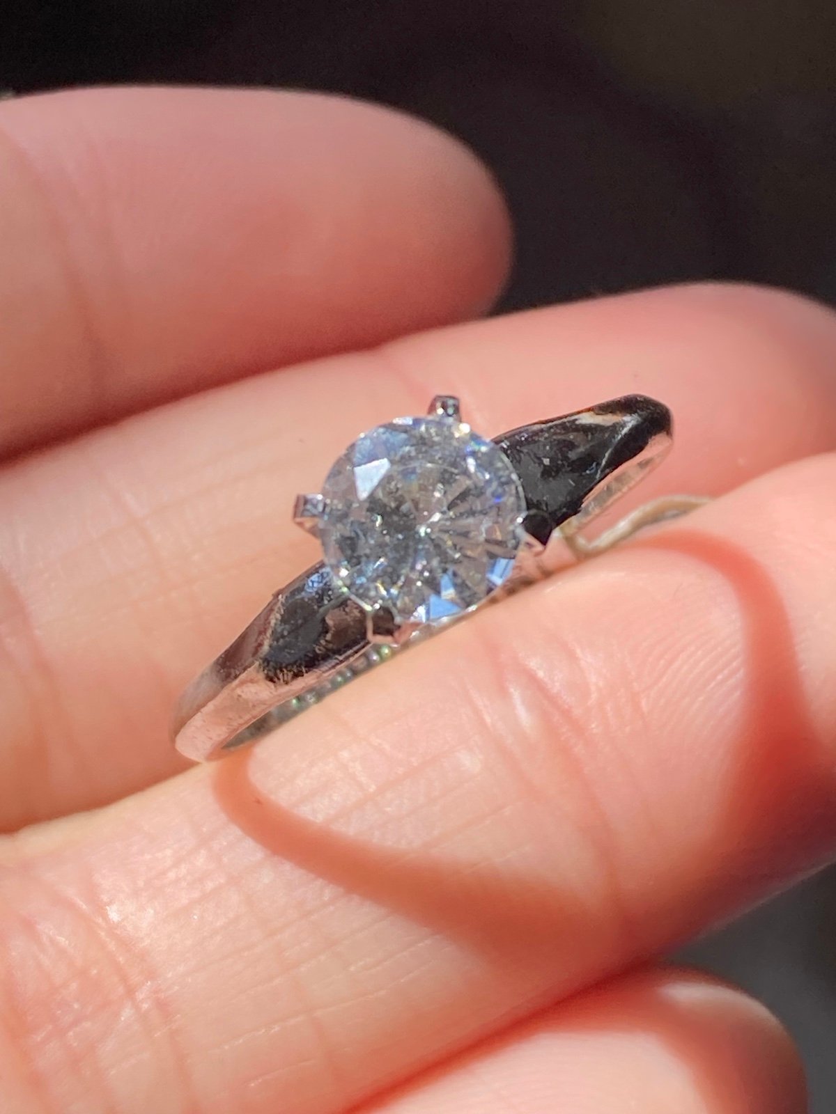 Vintage Espo sterling silver genuine spinel ring size 8
