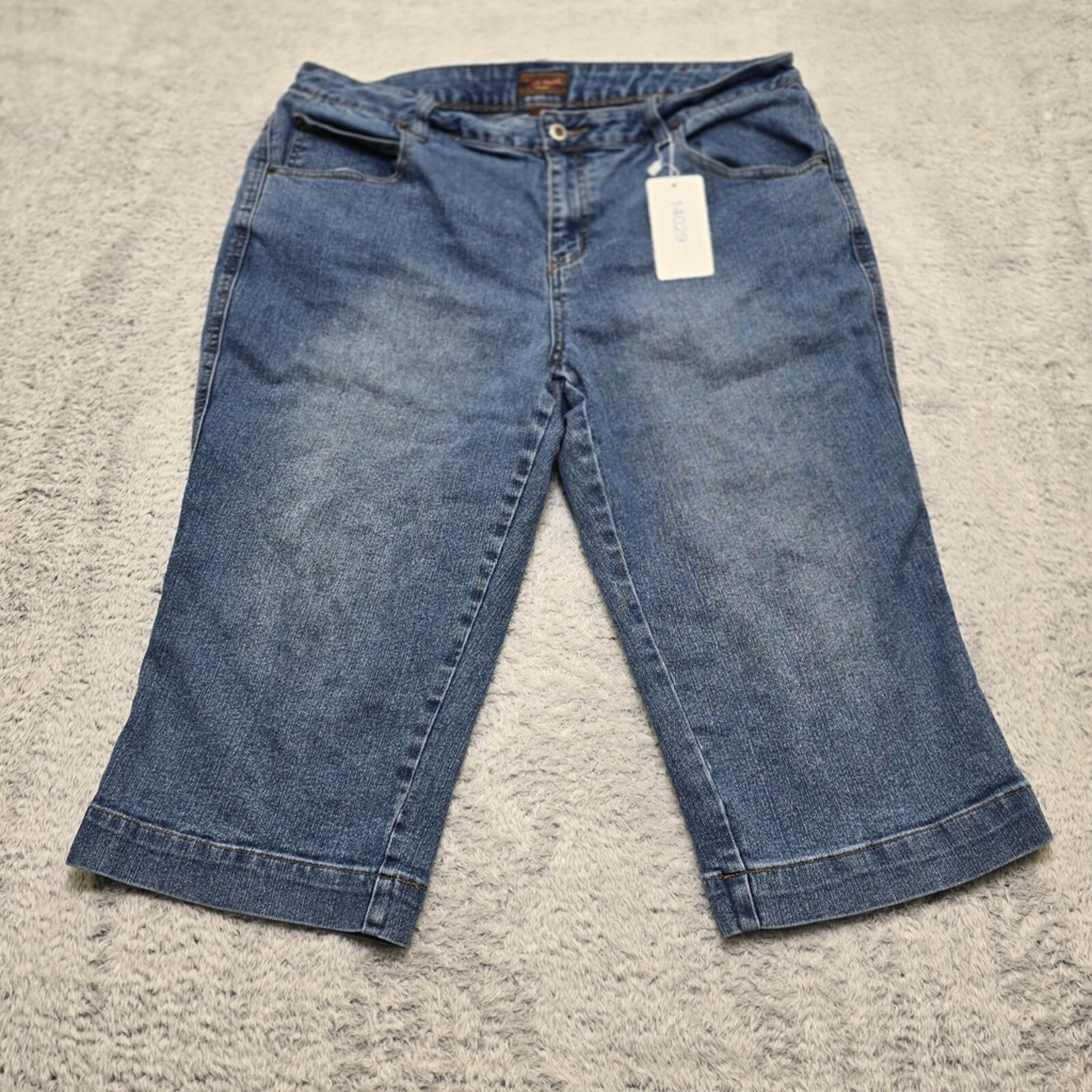 Duck Head Jean Shorts  Womens Size 18W Blue Stretch 5 Pockets Low Waist Preppy