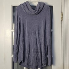 NWT Barefoot Dreams Womens Vintage Blue Coastal Cowl Neck Tunic Sweater Large