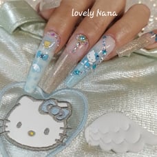 Hello Kitty Blue Angel Press On Nails