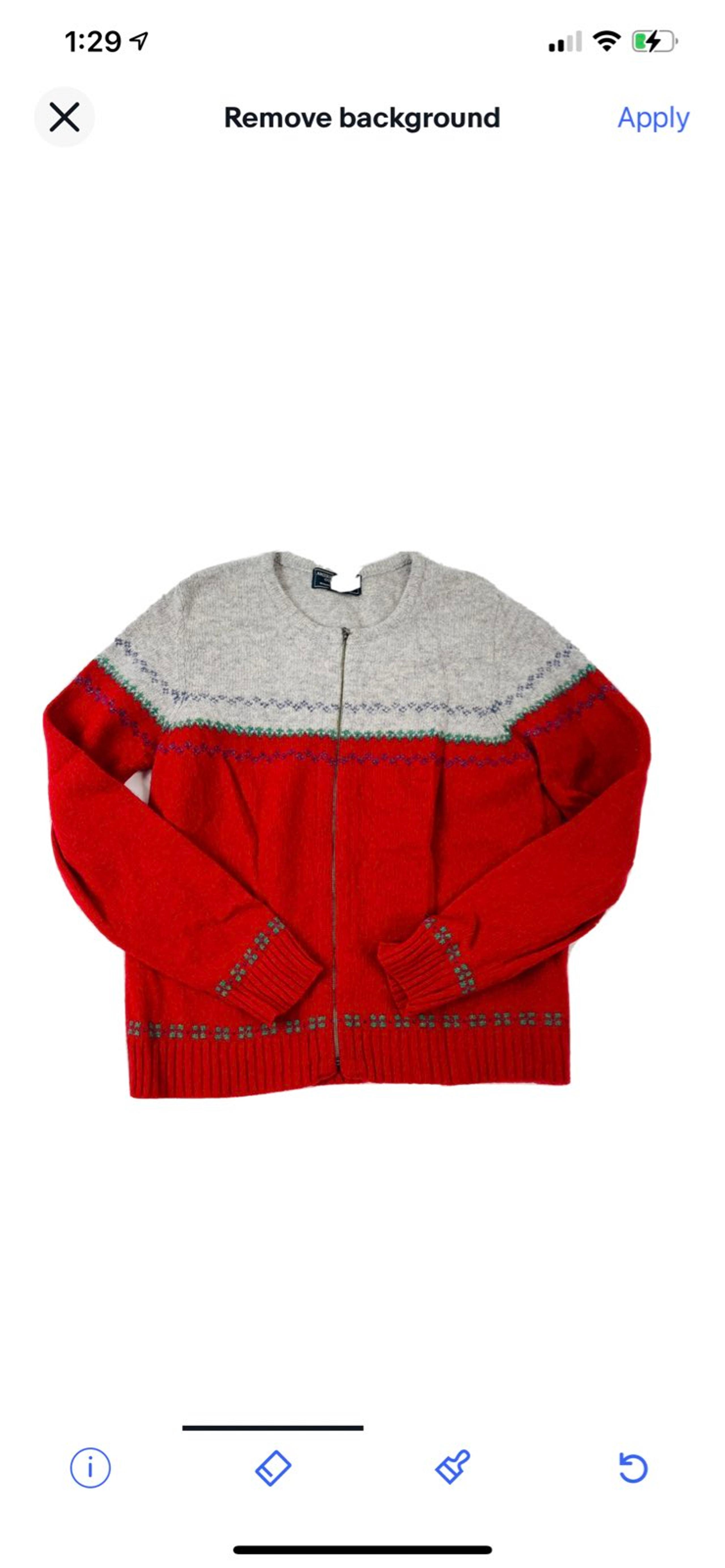 Vintage 90s American Eagle Shetland Wool Color Block Zip Cardigan Sweater