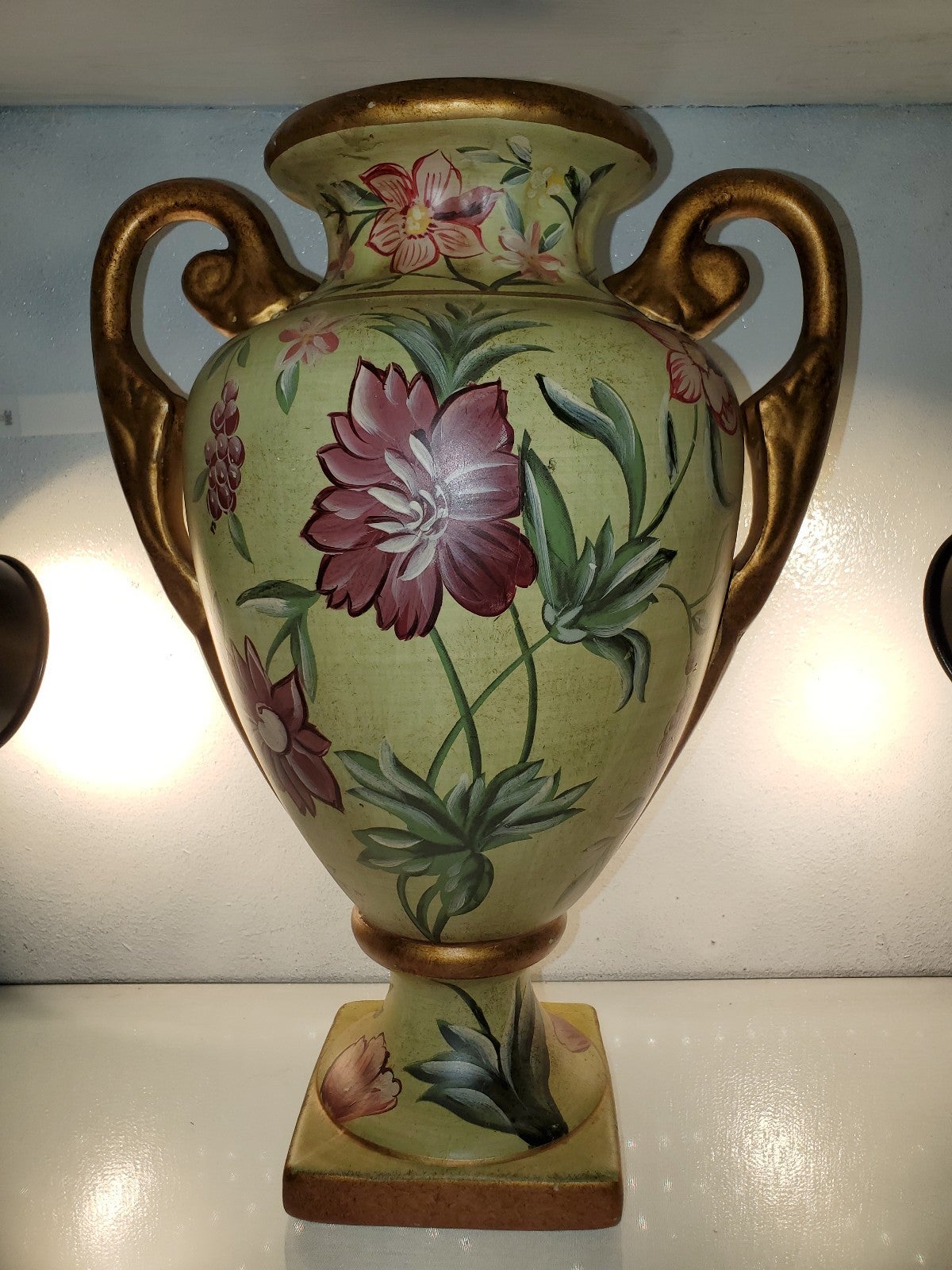 Vintage Raymond Waites Handpainted Trophy Vase