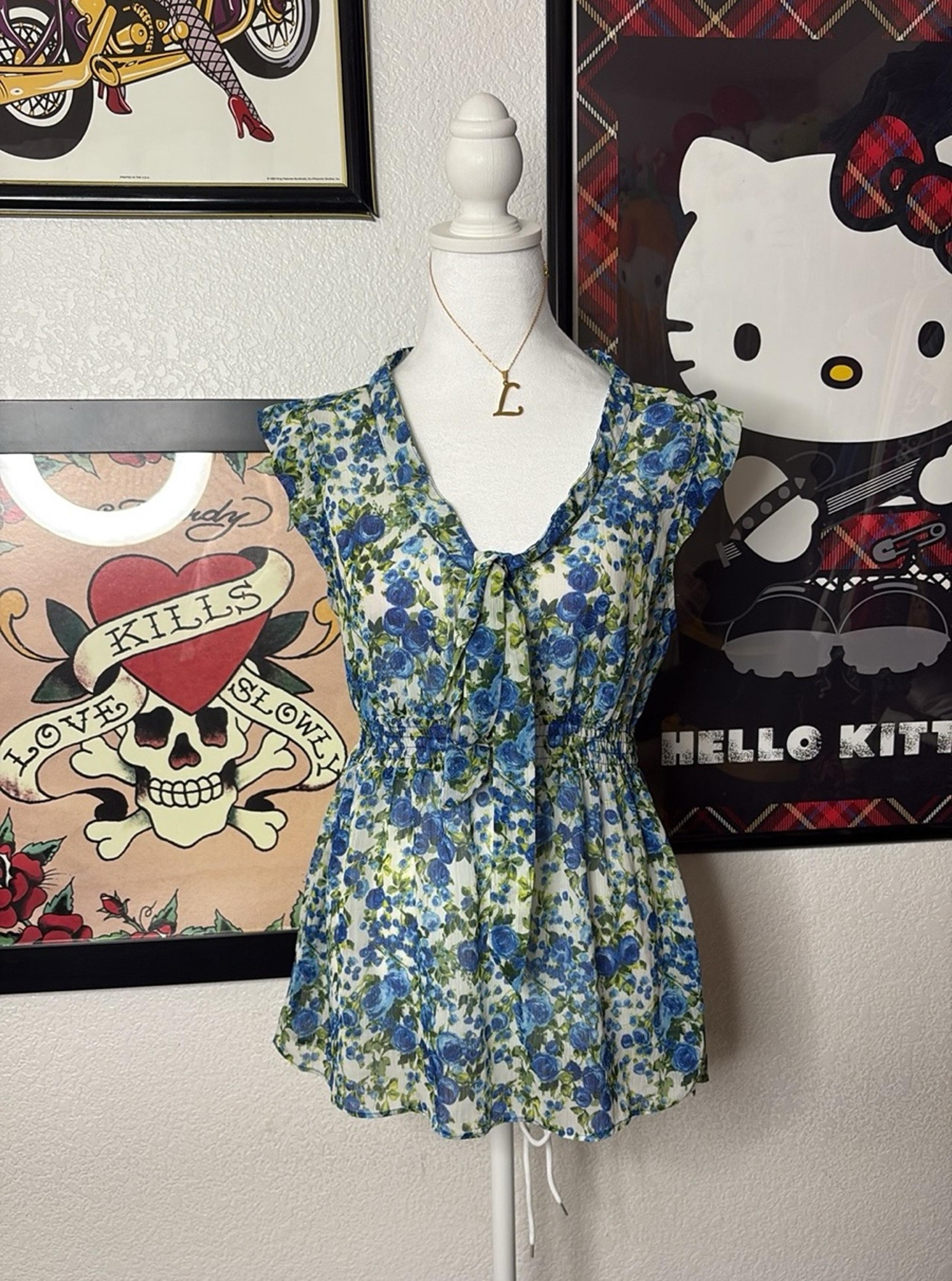 Sheer Floral Babydoll Top