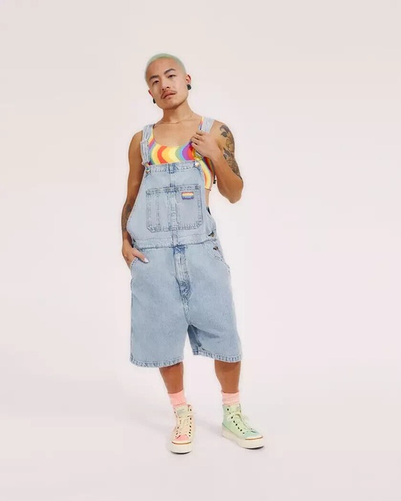 Levi's Pride Liberation Size Large Denim Romper Jumper Shortalls Overalls NWT