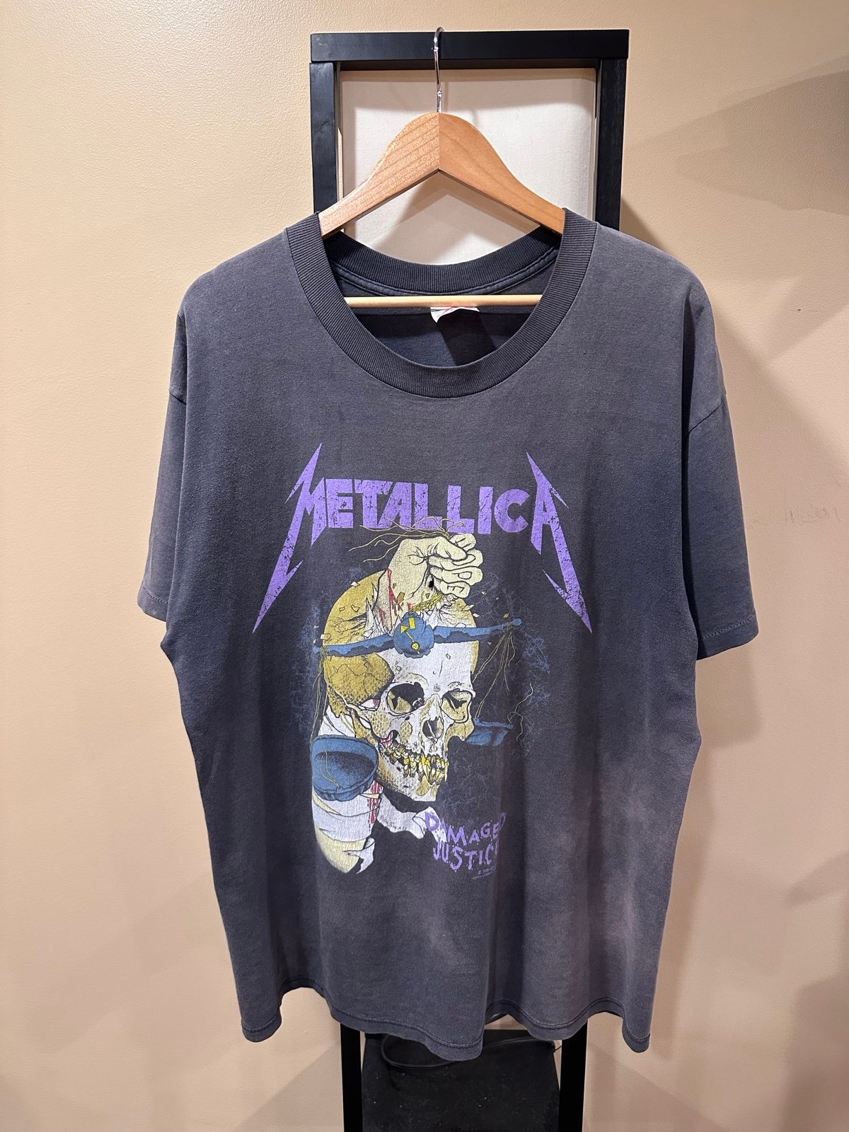 Vintage Metallica Damaged Justice Pushhead 1988 Faded Tee