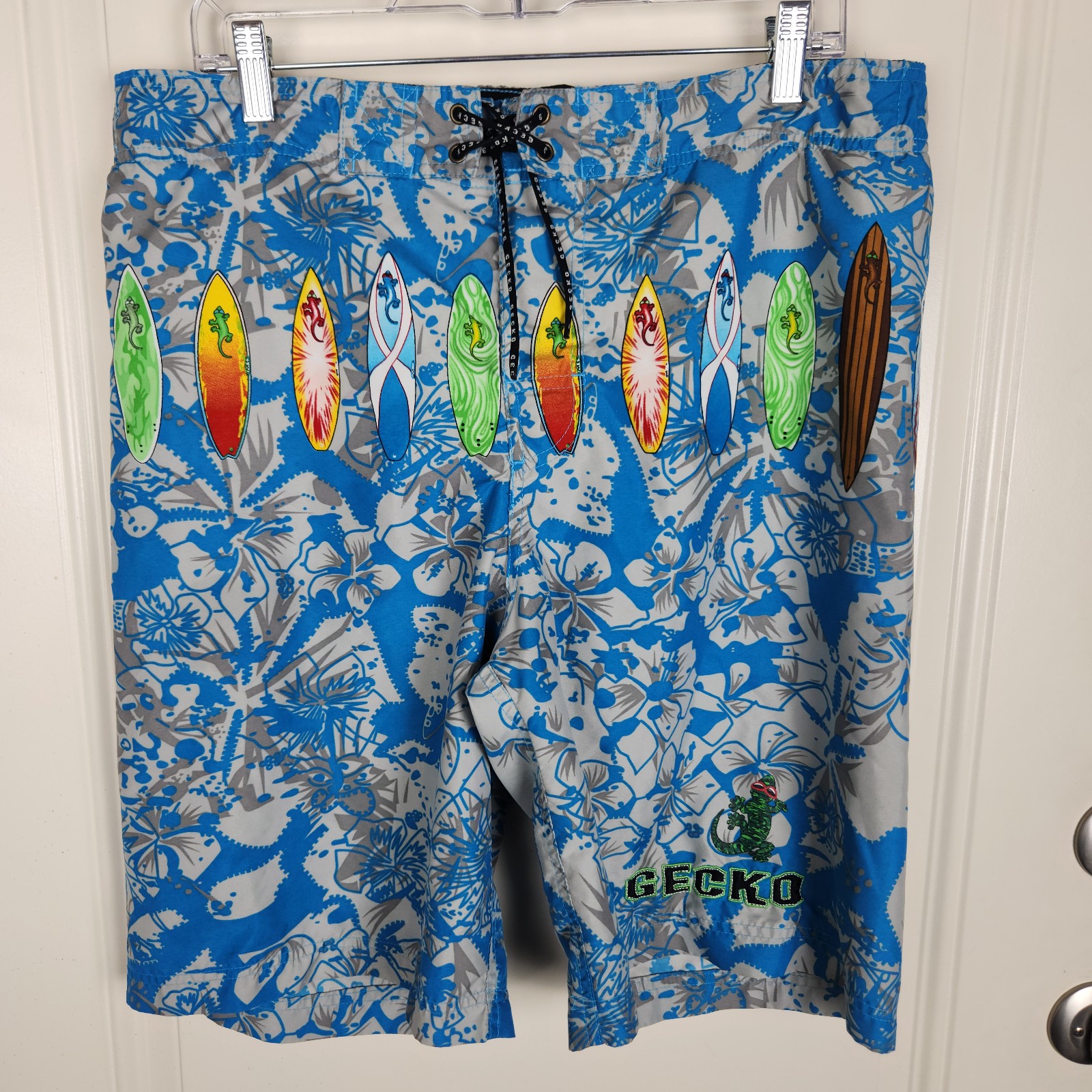 Gecko Hawaii Mens Board Shorts Swim Trunks Surfboards Size XL
