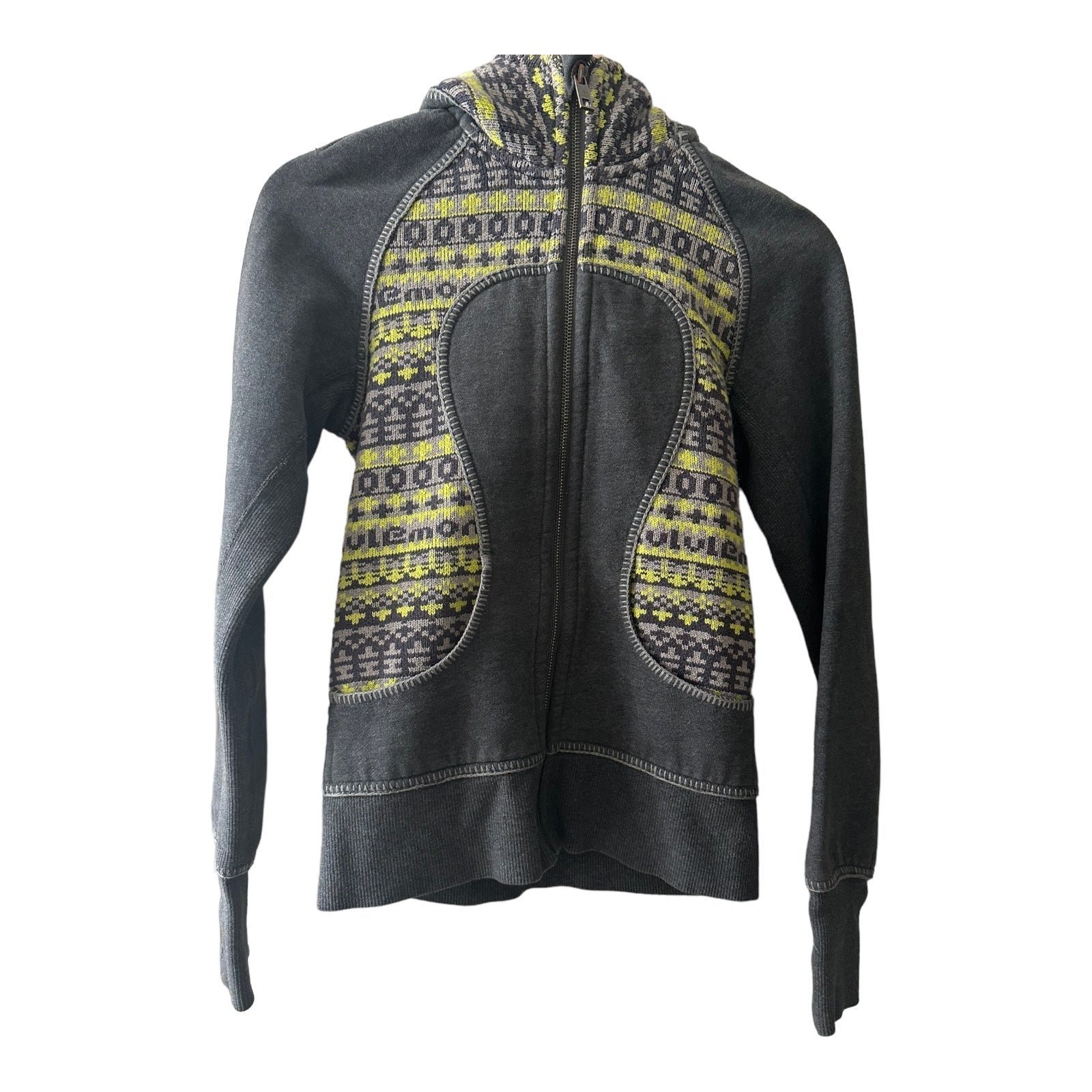 Lululemon Limited Special Edition Ruffle Scuba Hoodie Jacket Grey Size X SMALL