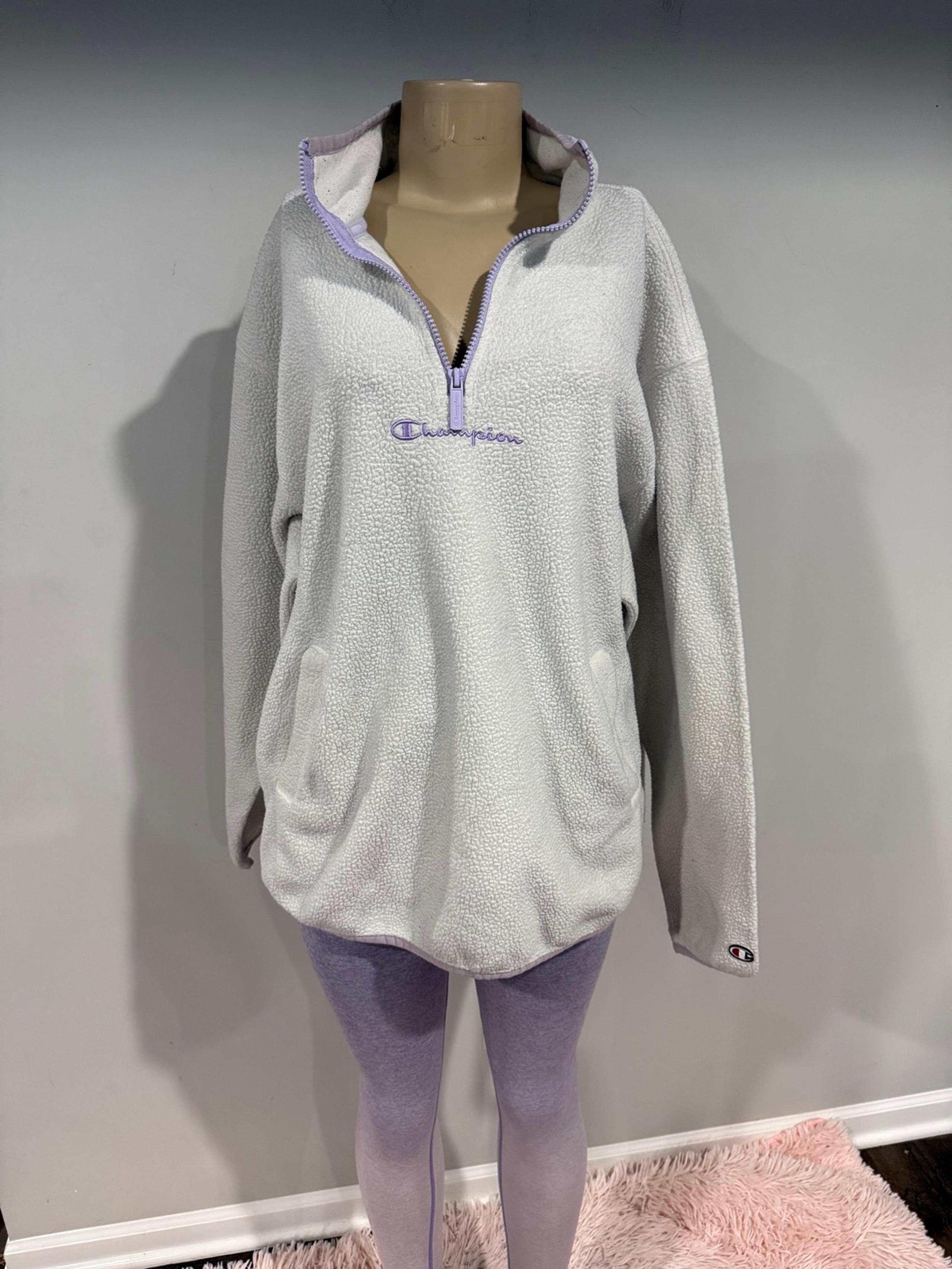 Champion sweatshirt size large women white lilac purple