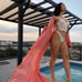 Pink Floor Length Ruffled Mesh Robe