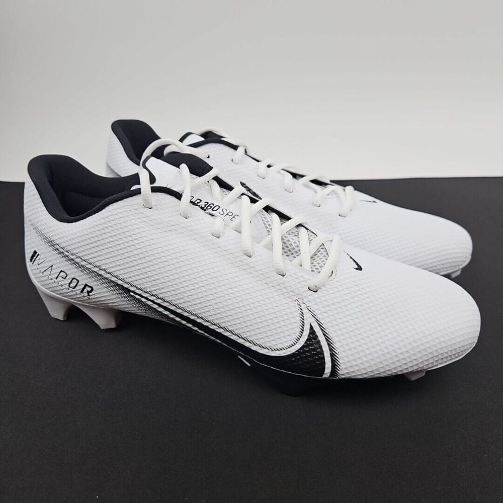 Nike Vapor Edge Speed 360 Football Cleats White Black CD0082-100 Men's Size 14