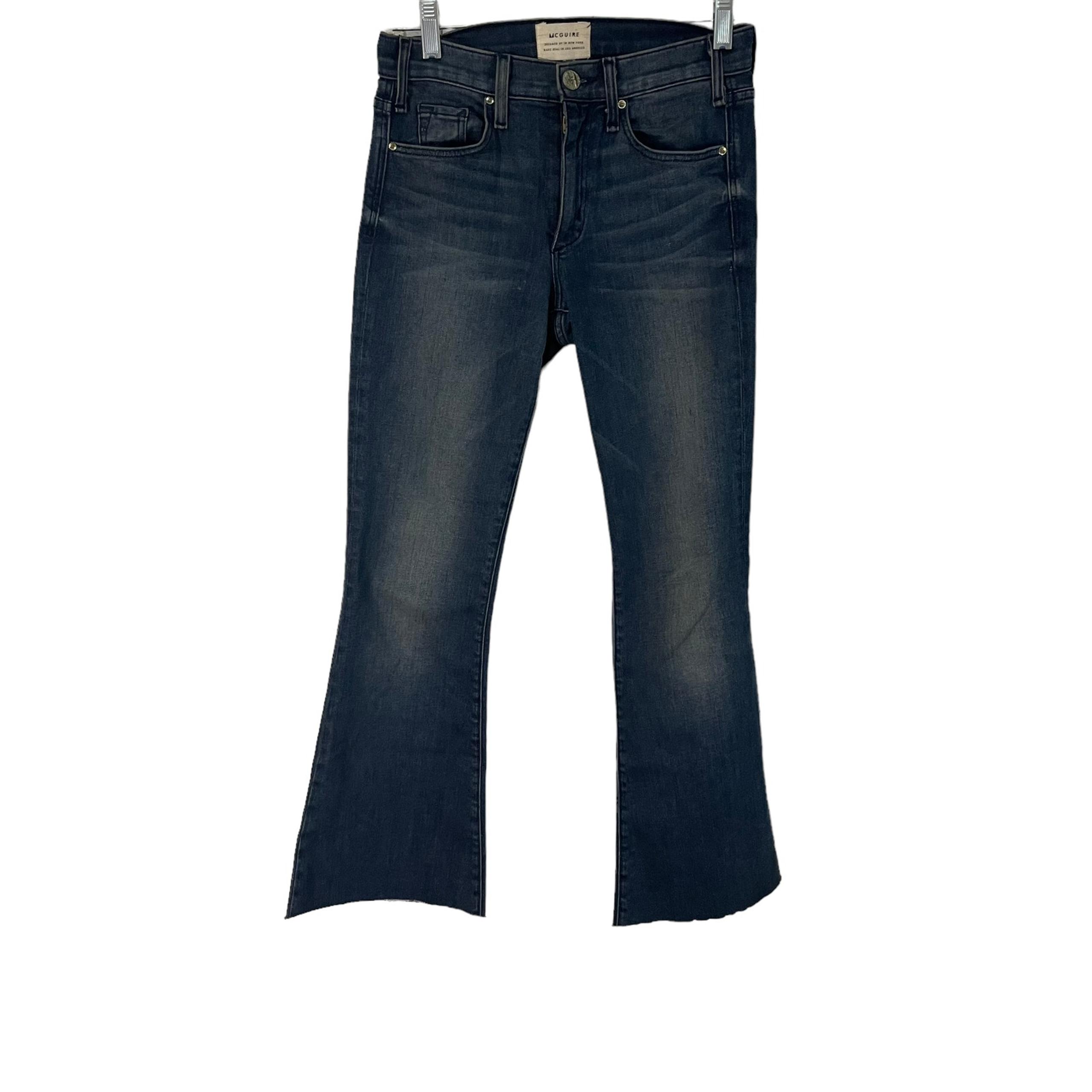 Mcguire Size 24 High Rise 70's Style Western Dark Wash Flare Jeans