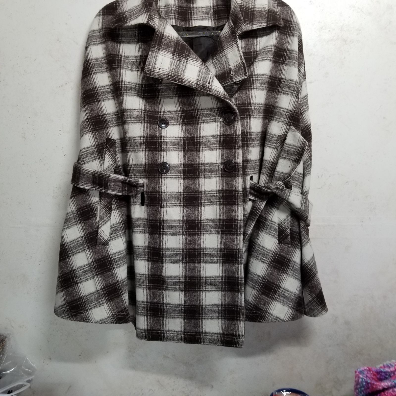 Jockey Woolblend Plaid Cape