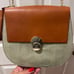 VINCE CAMUTO Two-Tone Snakeskin Shoulder Bag-Gold Chain Leather Strap Tan & Sage