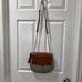 VINCE CAMUTO Two-Tone Snakeskin Shoulder Bag-Gold Chain Leather Strap Tan & Sage