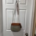 VINCE CAMUTO Two-Tone Snakeskin Shoulder Bag-Gold Chain Leather Strap Tan & Sage
