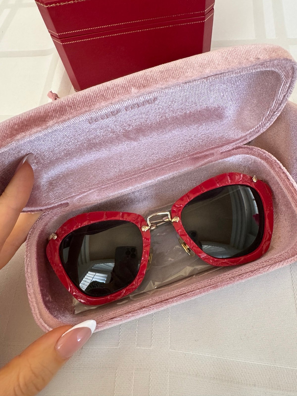Miu Miu cat eye red sunglasses