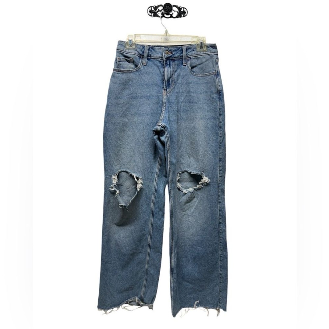 Hollister high rise vintage baggy jeans distressed boyfriend size 5R W27 L32