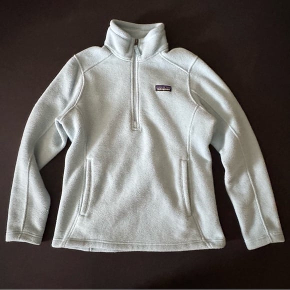 Patagonia Light Blue Quarter-Zip synchilla Fleece Pullover/ S