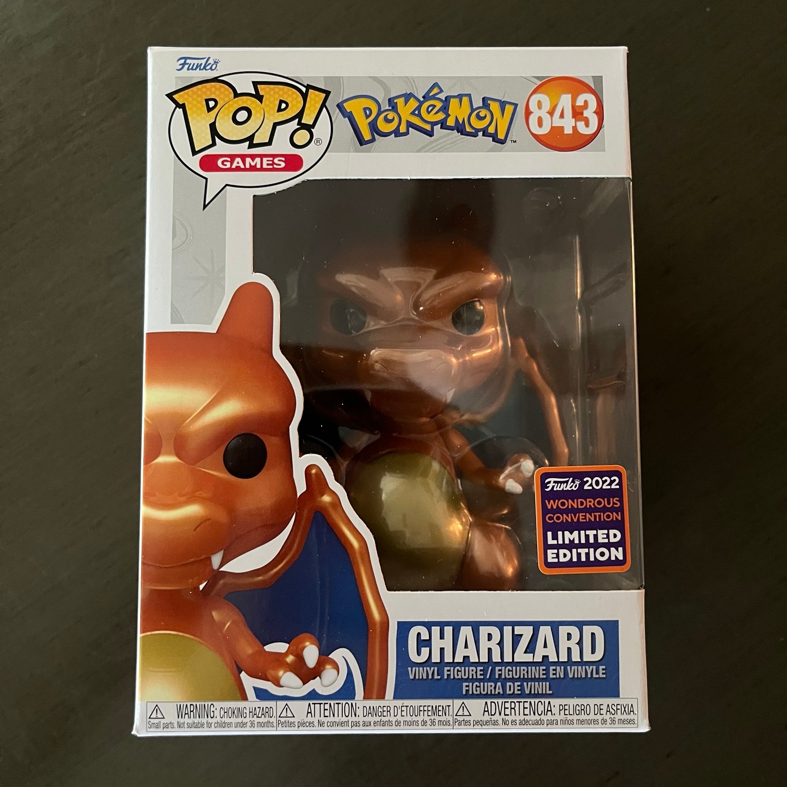 Metallic CHARIZARD Funko Pop! 843 Pokémon Wondrous Con 2022 Unreleased - GRAIL