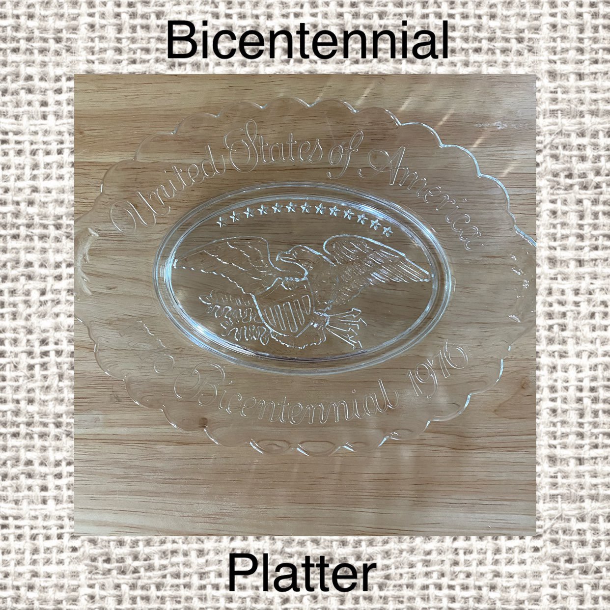 Bicentennial 1776-1976 United States of America Glass Platter
